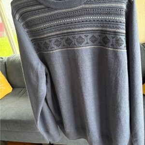 Croft & Barrow Men's blue Patterned Crewneck Sweater size Large